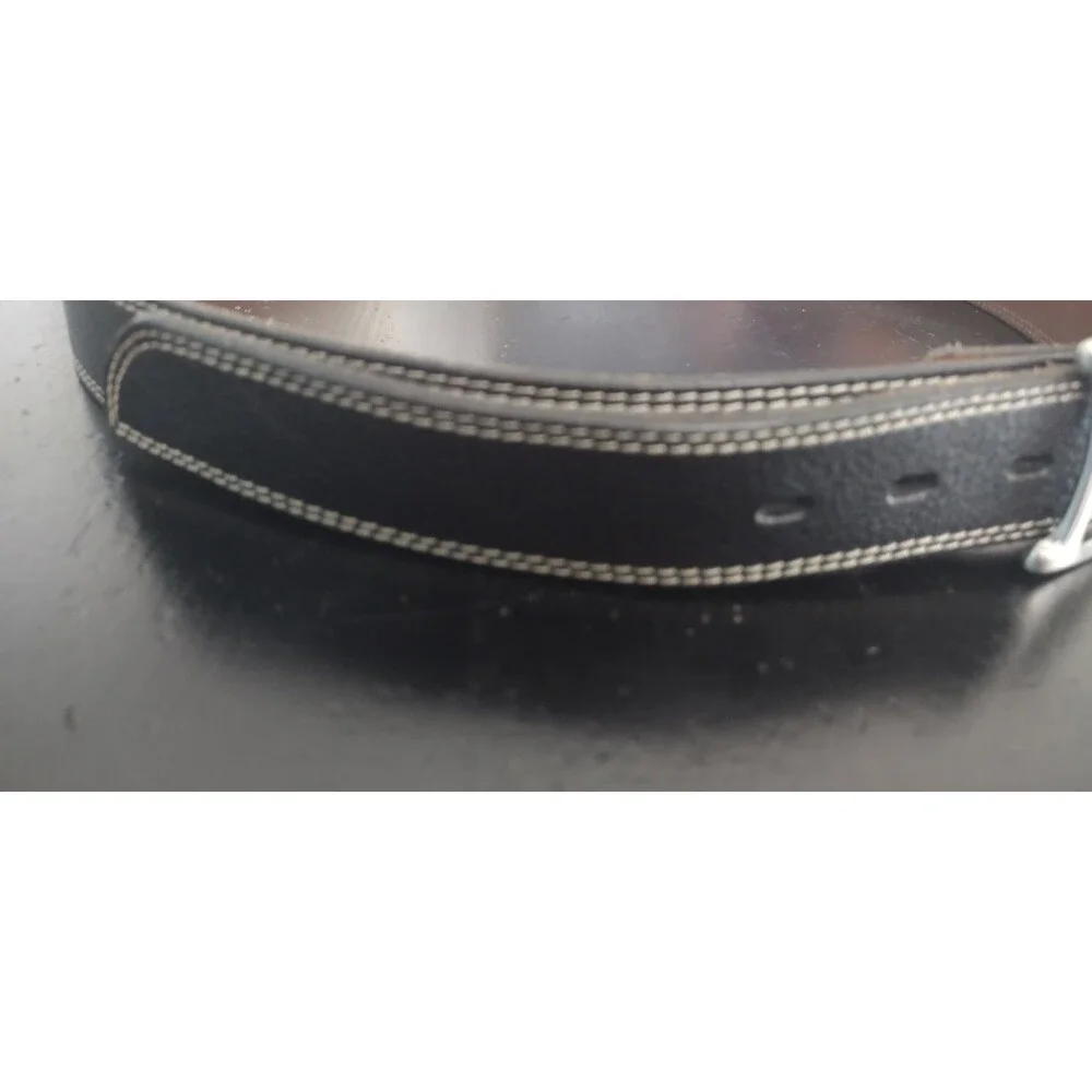 Johnston & Murphy Belt Mens Size 40 Analine Kipskin Shoulders Black Brass Buckle